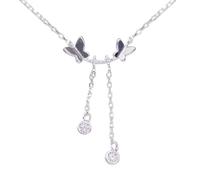 GGYTMQL Butterfly Tassel 925 Collier de chaîne de clavicule en zircone cube pour femmes cadeaux bijoux délicats