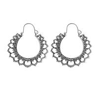 GGYTMQL Cadeau en métal Vintage Ouvert bohème Fleur Ronde Rond Dames Belles Boucles d'oreilles