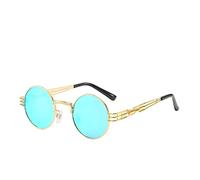 GGYTMQL Cadre Retro Metal Round Punk Men and Women Lunettes de Soleil Fashion Outdoor Decorative Trendy Sunglasses Gift