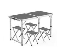 GGYTMQL Camping Fur Recreation Recreation Pliant Tabouret Ensemble avec Table de Pique-Nique Portable Pliable à Hauteur avec tabourets en Tissu Oxford pour intérieur extérieur