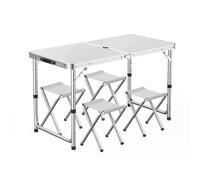 GGYTMQL Camping Fur Recreation Recreation Pliant Tabouret Ensemble avec Table de Pique-Nique Portable Pliable à Hauteur avec tabourets en Tissu Oxford pour intérieur extérieur