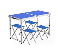 GGYTMQL Camping Fur Recreation Recreation Pliant Tabouret Ensemble avec Table de Pique-Nique Portable Pliable à Hauteur avec tabourets en Tissu Oxford pour intérieur extérieur