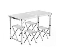 GGYTMQL Camping Fur Recreation Recreation Pliant Tabouret Ensemble avec Table de Pique-Nique Portable Pliable à Hauteur avec tabourets en Tissu Oxford pour intérieur extérieur