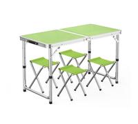 GGYTMQL Camping Fur Recreation Recreation Pliant Tabouret Ensemble avec Table de Pique-Nique Portable Pliable à Hauteur avec tabourets en Tissu Oxford pour intérieur extérieur
