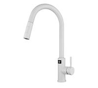 GGYTMQL Capteur de Touche Tire des robinets de Cuisine robinets de Cuisine en Acier Inoxydable Robinet de Cuisine Chaude et Froide évier de Cuisine Tactile Robe Blanc (Blanc)