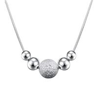 GGYTMQL Chaîne de Serpent de 18 Pouces Collier Pendentif à Perle Rond pour Femme Gift de Bijoux de Mariage