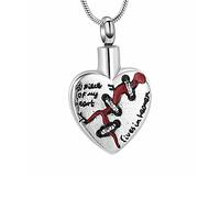 GGYTMQL Collar de Cruz de Acero de Titanio para Hombres y Mujeres Joyas de Cremación de Corazón Para Cenizas Colgante de Acero inoxydable Una Pieza de Mi Corazón Vive en El Cielo