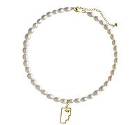 GGYTMQL Collier 925 Argent Sterling en Argent doré Golden Géométrique Place Pendre Collier Perle Irrégulet Collier de la fête des Dames
