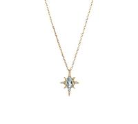 GGYTMQL Collier 925 Bijoux en Argent Blue Topaz Classic Classic Design à Huit Pointus Pendante Clicule de la chaîne de clavicule pour Adultes, Unisexe