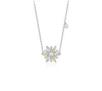 GGYTMQL Collier 925 Collier Pendentif à Fleurs argentées Collier de chaîne de tempérament Doux Collier Collier de Bijoux