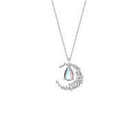 GGYTMQL Collier 925 Silver Moon Drop Pendant Collier Elegant and Charmander Light Luxury Collarbone Chain Accessoires Bijoux Collier