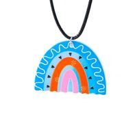 GGYTMQL Collier arc-en-ciel Accessoires pour femmes et hommes, collier coloré en cuir avec pendentif arc-en-ciel mignon