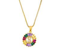 GGYTMQL Collier Classique Collier Multicolore Personnel Personnel 26 Lettres Nom Bijoux pour Femmes Girls Accessoires Cadeau