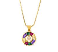 GGYTMQL Collier Classique Collier Multicolore Personnel Personnel 26 Lettres Nom Bijoux pour Femmes Girls Accessoires Cadeau