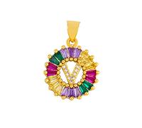 GGYTMQL Collier Classique Collier Multicolore Personnel Personnel 26 Lettres Nom Bijoux pour Femmes Girls Accessoires Cadeau
