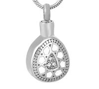 GGYTMQL Collier Conmemorativo De Cenizas Urna De Cremación De Acero Inoxidable Con Gota De Agua Joyas De Cremación En Collares Pendientes Diseño Único De Mujer Plateado
