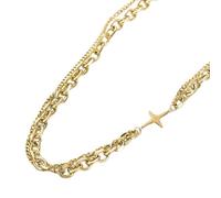 GGYTMQL Collier de chaîne Punk Figaro Bijoux Zircon Round Colliers de déclaration de personnalité pour Femmes Cadeaux