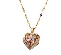 GGYTMQL Collier de coeur géométrique pour filles avec des femmes, collier coudre brillant