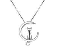 GGYTMQL Collier de coullier de la Lune Cat Collier Chaullier Femmes 925 Bijoux avec chaîne de 40 cm