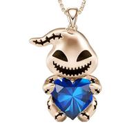GGYTMQL Collier de crâne Masculin 925 Crystal Argent Sterling Punk Love Evil Demon Heart Hip Hop Punk Bohemian Memento Mori Collier Pirate Vertille