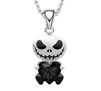 GGYTMQL Collier de crâne pour Hommes 925 Argent Sterling Punk Cristal crâne pendent Amour Mal dévié Collier Coeur Hip hop Punk bohème Memento Mori Collier Pirate médaillon
