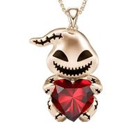 GGYTMQL Collier de crâne pour Hommes 925 Argent Sterling Punk Cristal crâne pendent Amour Mal dévié Collier Coeur Hip hop Punk bohème Memento Mori Collier Pirate médaillon