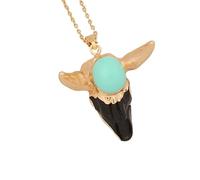 GGYTMQL Collier de crâne pour Hommes Femmes Boho Animal tête Pendentif Collier tempérament Animal crâne pendent bohème Bijoux Memento Mori Collier Pirate médaillon