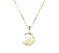 GGYTMQL Collier de lapin en jade en or 14K, pendentif de lapin de lune, cadeaux de bijoux du Nouvel An chinois chinois uniques pour femmes, symbole de prospérité et bonne chance