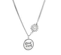 GGYTMQL Collier de Lettres Rond de Style coréen S925 Chaîne de Pull Hip-hop de Style rétro Chaîne de Style Hip-hop Thai, 45 + 5cm