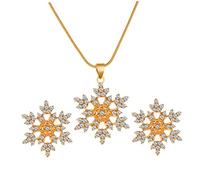 GGYTMQL Collier de Neige élégant Ensemble de Boucles d'oreille Bijoux de Mariage de mariée Bijoux Scintillants pour Dame