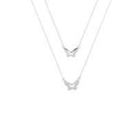 GGYTMQL Collier de papillon à double couche pour femmes accessoires de bijoux de fête de mariage coucheur
