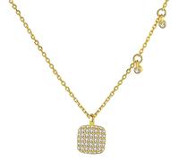 GGYTMQL Collier de Pendentif carré pour Les Femmes Stone étincelante 925 fabriqué en Chine