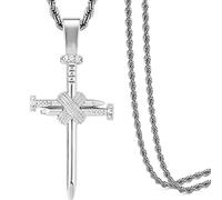 GGYTMQL Collier de pendentif de foi de l'ongle Hip Hip Hop pour hommes pour hommes Femmes, 18k plaqué aaa cz glacé Simuler Diamond Accents Bling Bling Charm Collier avec chaîne de corde en acier