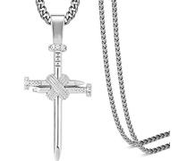 GGYTMQL Collier de pendentif de foi de l'ongle Hip Hip Hop pour hommes pour hommes Femmes, 18k plaqué aaa cz glacé Simuler Diamond Accents Bling Bling Charm Collier avec chaîne de corde en acier