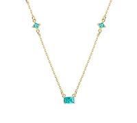 GGYTMQL Collier de pendentif green topaze carré 925 Collier de chian pour femmes bijoux de cou fabriqué en Chine