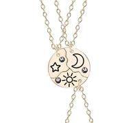 GGYTMQL Collier de pièces de puzzle d'accessoires de bijoux pour les femmes, collier étoile collier étoile de la lune de la lune