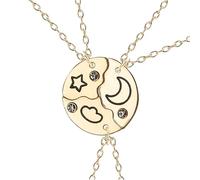 GGYTMQL Collier de pièces de puzzle d'accessoires de bijoux pour les femmes, collier étoile collier étoile de la lune de la lune