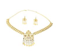 GGYTMQL Collier élégant Route d'oreille Set AlloyDesign Bridal Bijoux pour le dîner de mariage Accents Tassel