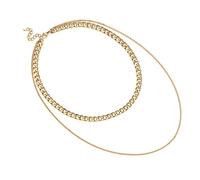 GGYTMQL Collier en Cristal, Exquis Hip Hop 925 Chunky Cnecklace for Women Double-Couche Colliers Party Bijoux // 40-45 cm