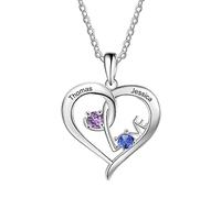 GGYTMQL Collier en forme de cœur personnalisé 925 pour femme