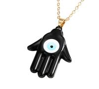 GGYTMQL Collier Hamsa pour Femmes et Hommes, Multicolore Hamsa Hand Evil Eye Collier Turc Blue Eye Fatima Hand Pull Chains, Mano de Fatima Con Ojo Turco