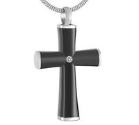 GGYTMQL Collier médaillon incrusté de pierres blanches en acier inoxydable avec pendentif crémation pouvant contenir des cendres humaines/animaux domestiques souvenirs