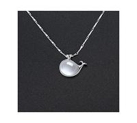 GGYTMQL Collier Mignon Petit Collier Pendentif en Forme de Baleine 999 Siltling Light Luxury Collarbone Chain Bijoux Gift pour la Saint-Valentin pour Petite Amie