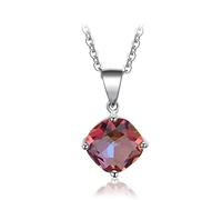 GGYTMQL Collier Pendant Rainbow Mystic Topaz Zircon Pendant Collier Gift Party Gift de la Saint-Valentin Made en Chine