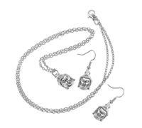 GGYTMQL Collier pendentif 1set et boucles d'oreilles à crochet pour femmes bijoux élégants présents pour les mariages et occasions spéciales