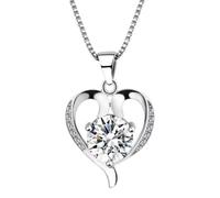 GGYTMQL Collier Pendentif en Forme de Coeur pour Le cœur pour Femmes Bijoux 925 Gemystones Amethyst Clavicule Chain Female Cadeau