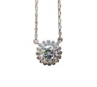 GGYTMQL Collier pour femme en moissanite véritable vert bleu avec s925 bijoux mariage, A