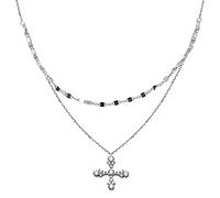 GGYTMQL Collier pour Femmes, 925 Collier à Double Couche pour Femmes Bijoux Brillant cnecklace s-n244 / Collier