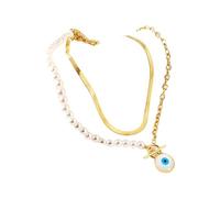GGYTMQL Collier pour Les Yeux diaboliques pour Les Hommes et Les Femmes, 925 Sterling Silver Lucky Evil Eye Pendant Collier Layer Collier Collier de Tour de Cou, Collier Evil Eye Gold, Tour de Cou