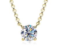 GGYTMQL Collier S 1 carat d collier pendentif collier 4-bouche chaîne de clavicule diamant étincelante pour les femmes